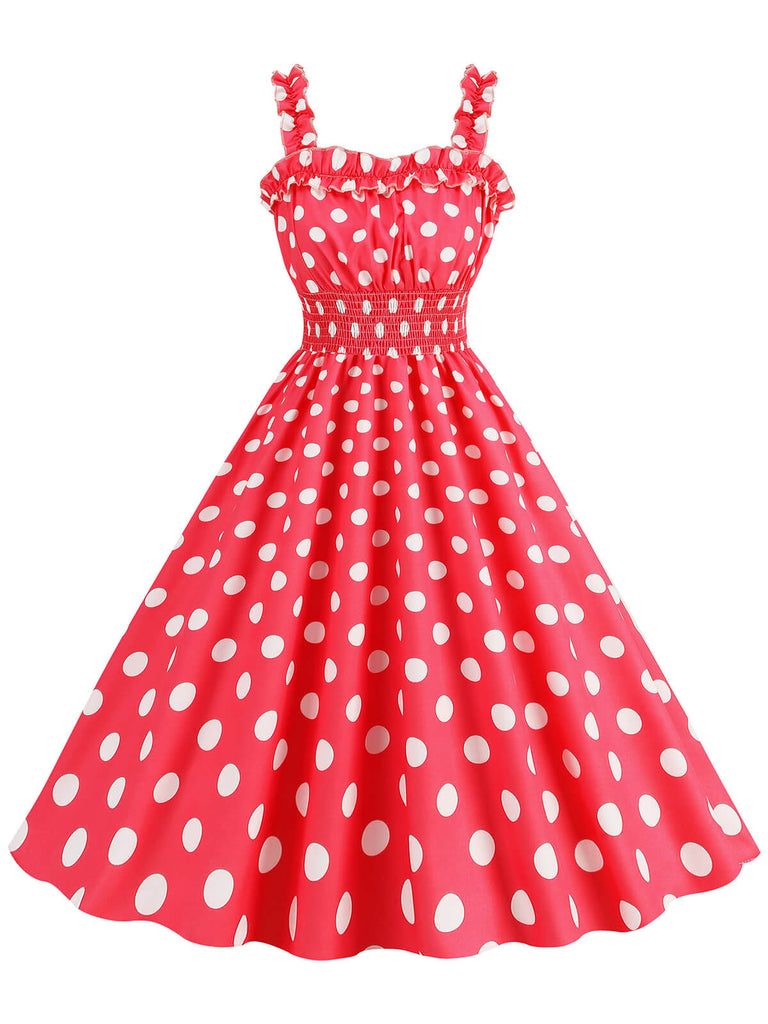 1950er Polka Dot Smoking Trägerkleid