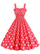 1950er Polka Dot Smoking Trägerkleid