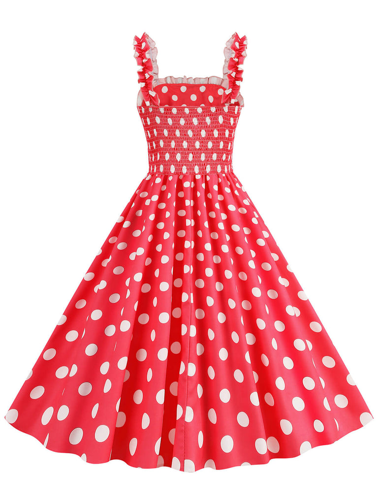 1950er Polka Dot Smoking Trägerkleid