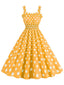 1950er Polka Dot Smoking Trägerkleid