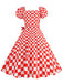 1950er Puffärmel Schnürung Swing Kleid