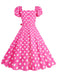1950er Puffärmel Schnürung Swing Kleid