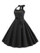 1950er Polka Dot Fliege Halter Swing Kleid