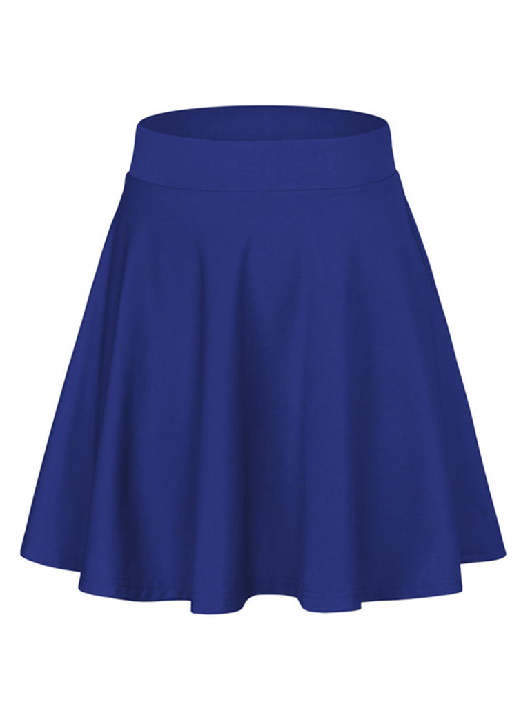 1940er Solide Schenkellanger Rock in A-Linie