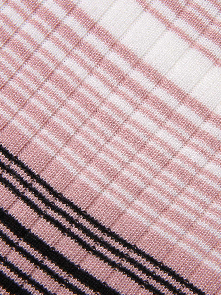 1960er Farbblock Strick Gestreiftem Schlankes Kleid