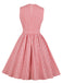 1950er Schleifentaschen Kariertes Revers Kleid