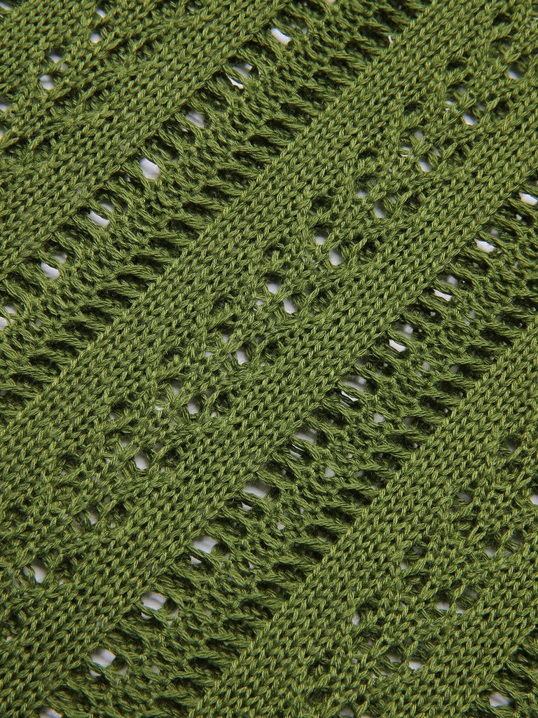1950er Solide Gehäkelte Hohlgestrickte Strickjacke