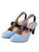 BLAU VINTAGE HOHE ABSATZ SCHUHE