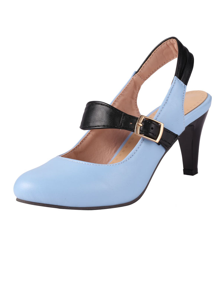 BLAU VINTAGE HOHE ABSATZ SCHUHE