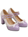 VINTAGE PATCHWORK BOW PERLEN HOHE ABSATZ SCHUHE