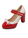 VINTAGE PATCHWORK BOW PERLEN HOHE ABSATZ SCHUHE