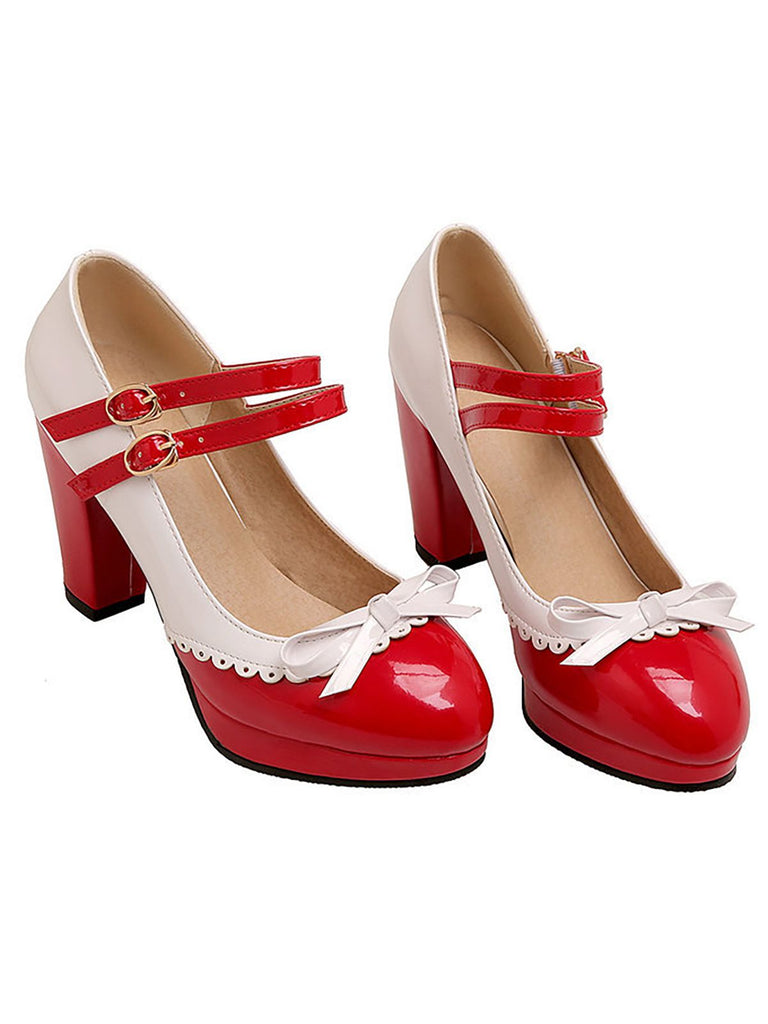 VINTAGE PATCHWORK BOW PERLEN HOHE ABSATZ SCHUHE