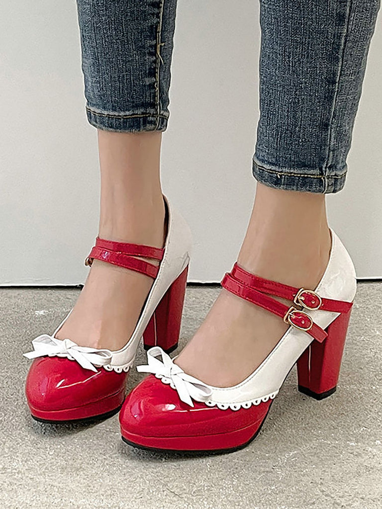 VINTAGE PATCHWORK BOW PERLEN HOHE ABSATZ SCHUHE