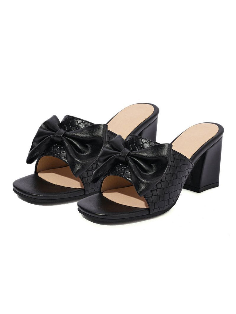 RETRO BOWKNOT HEELS SCHUHE