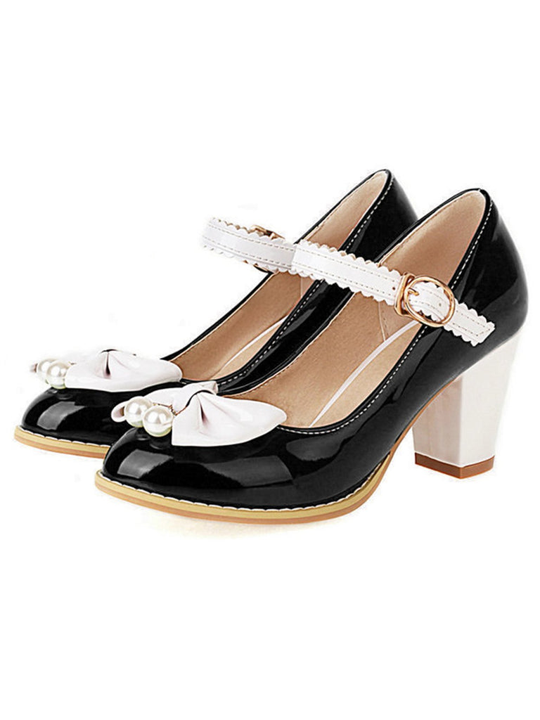 RETRO BOWKNOT HIGH HEELS SCHUHE