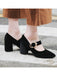 Winerot VELVET MARY JANE HIGH HEEL SCHUHE MIT SCHNALLENBLOCK