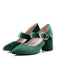 Winerot VELVET MARY JANE HIGH HEEL SCHUHE MIT SCHNALLENBLOCK