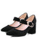 Winerot VELVET MARY JANE HIGH HEEL SCHUHE MIT SCHNALLENBLOCK