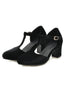 Schwarz Retro T-Gurt Mary Jane Hoher Absatz Schuhe