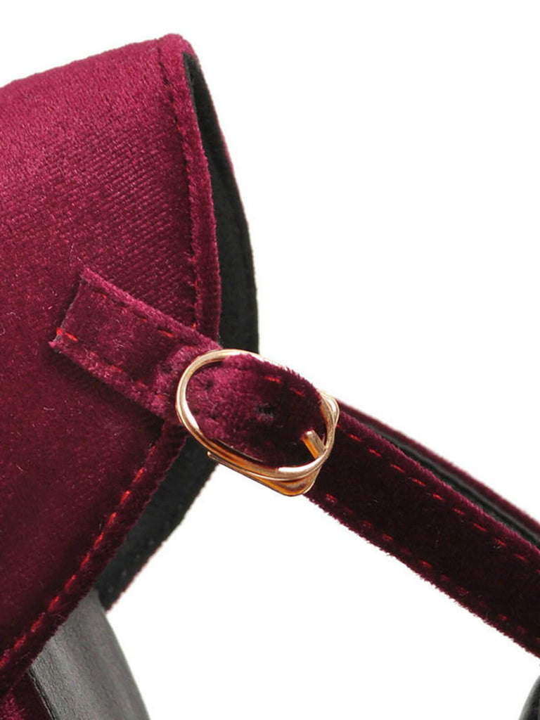 Retro T-Gurt Mary Jane Hoher Absatz Schuhe