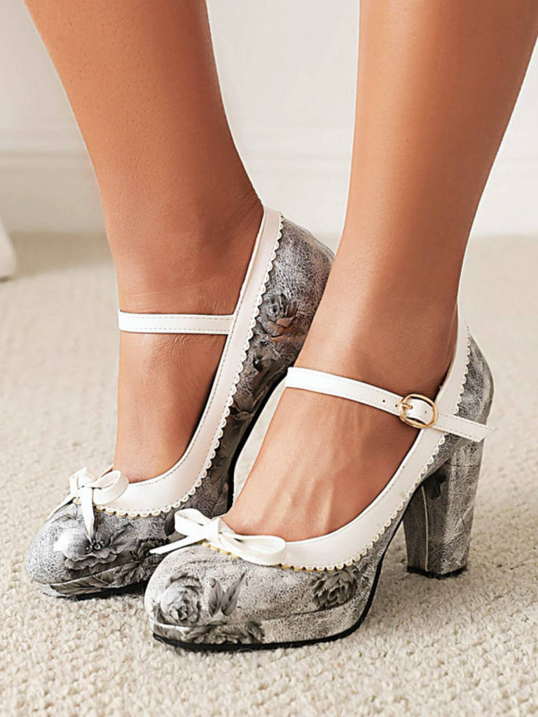 RETRO ROSEN ABSATZSCHUHE