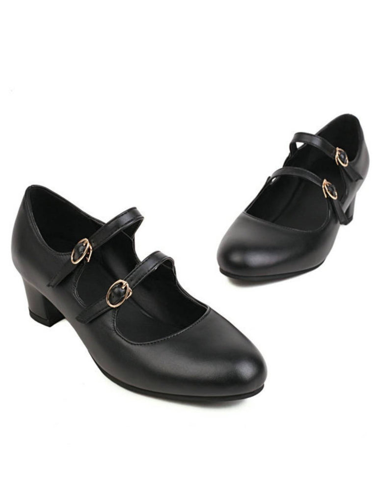 MARY JANE-SCHUHE MIT DOPPELSCHNALLENABSATZ