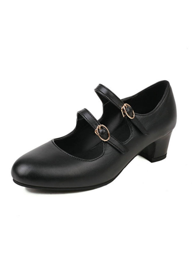 MARY JANE-SCHUHE MIT DOPPELSCHNALLENABSATZ