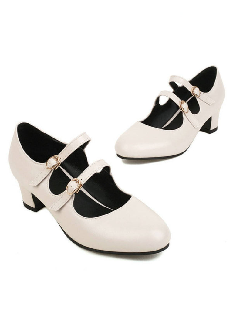 MARY JANE-SCHUHE MIT DOPPELSCHNALLENABSATZ