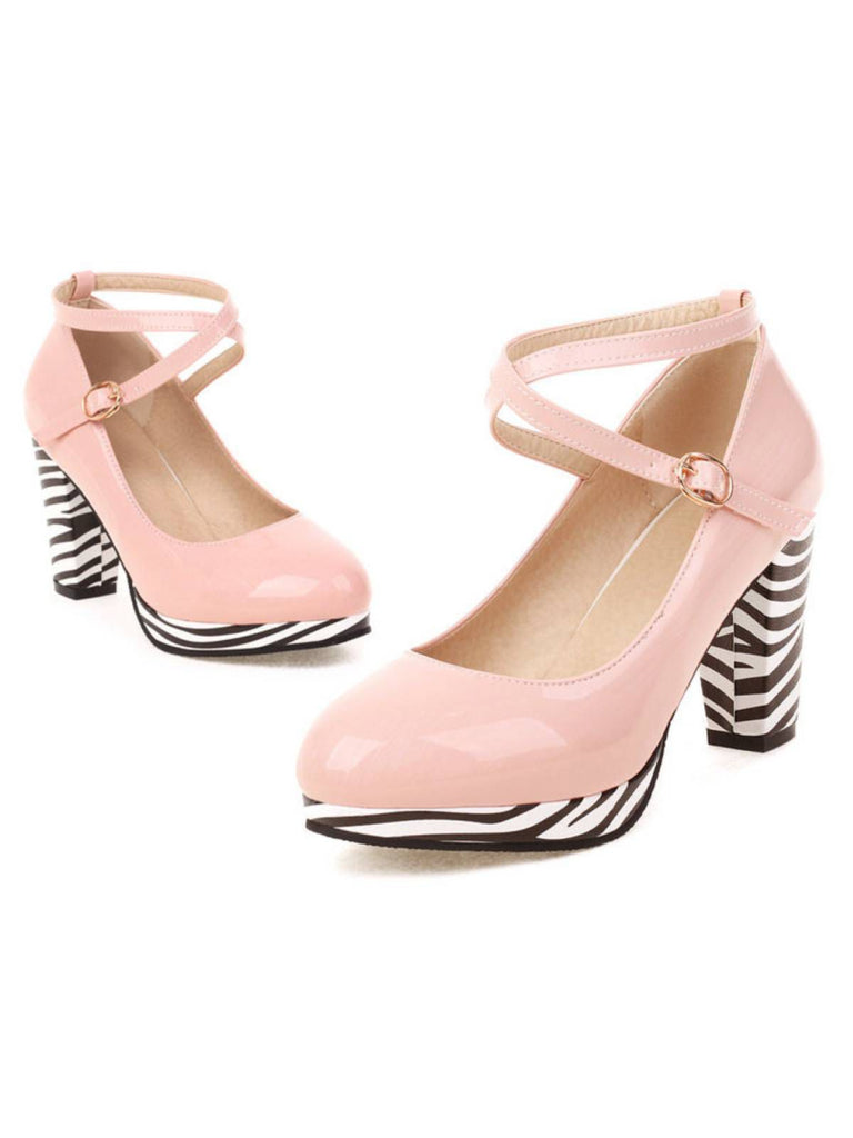 ZEBRA PATCHWORK SCHUHE MIT HOHEN ABSÄTZEN