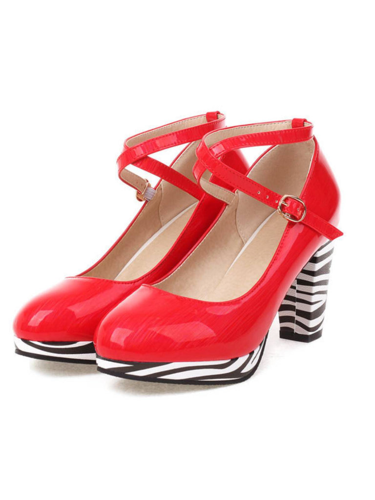 ZEBRA PATCHWORK SCHUHE MIT HOHEN ABSÄTZEN