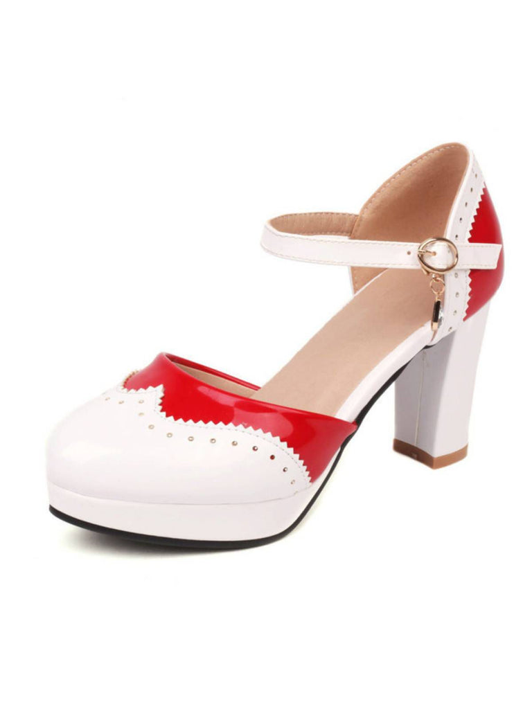 Marineblau MARY JANE PATCHWORK HIGH HEELS