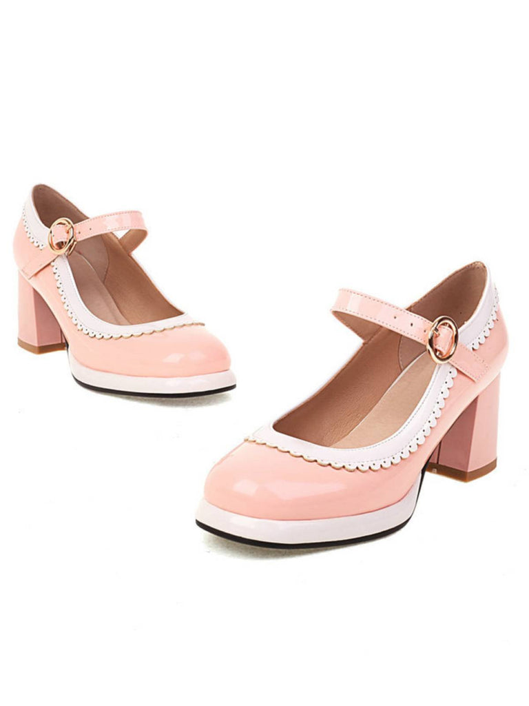 MARY JANE PATCHWORK HIGH HEELS SCHUHE