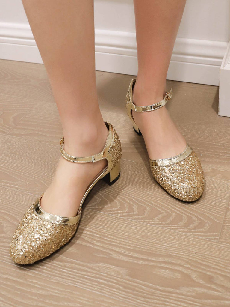 GLÄNZENDE SCHNALLENABSÄTZE MARY JANE SCHUHE
