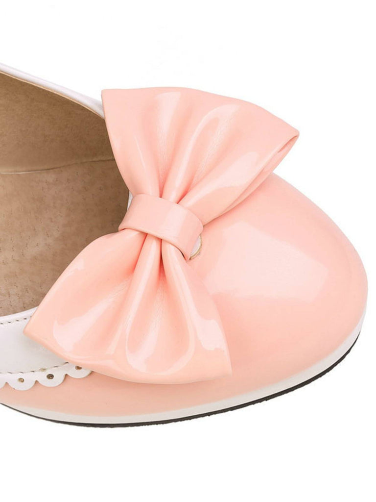 BOWKNOT CHUNKY HEELS MARY JANE SCHUHE