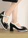 BOWKNOT CHUNKY HEELS MARY JANE SCHUHE