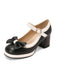 BOWKNOT CHUNKY HEELS MARY JANE SCHUHE
