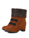 Retro Kurze plüschige solide warme Stiefel