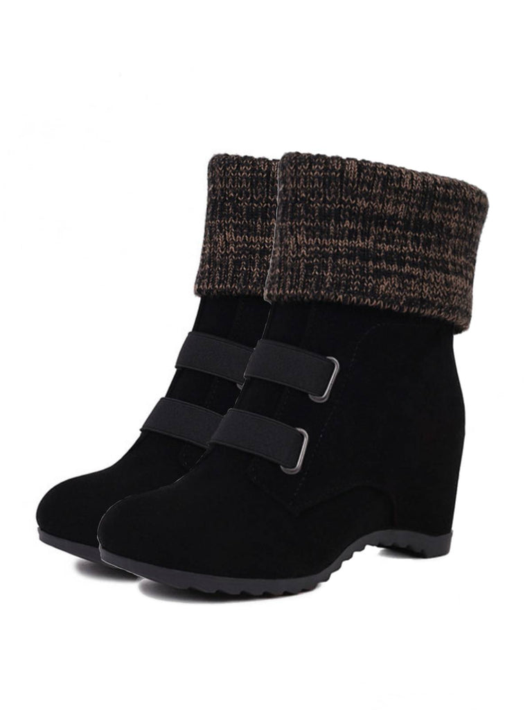 Retro Kurze plüschige solide warme Stiefel