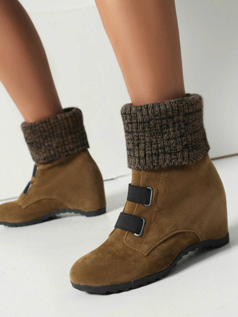 Retro Kurze plüschige solide warme Stiefel