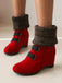 Retro Kurze plüschige solide warme Stiefel