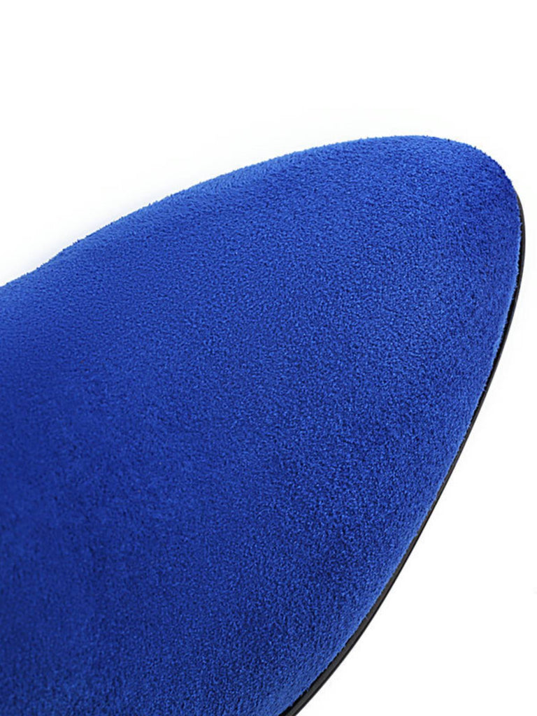 Blau RETRO KURZE PLÜSCH-FESTE WARMSTIEFEL