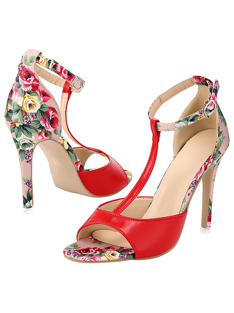 Retro 1950s Fisch Mund High Heels Schuhe