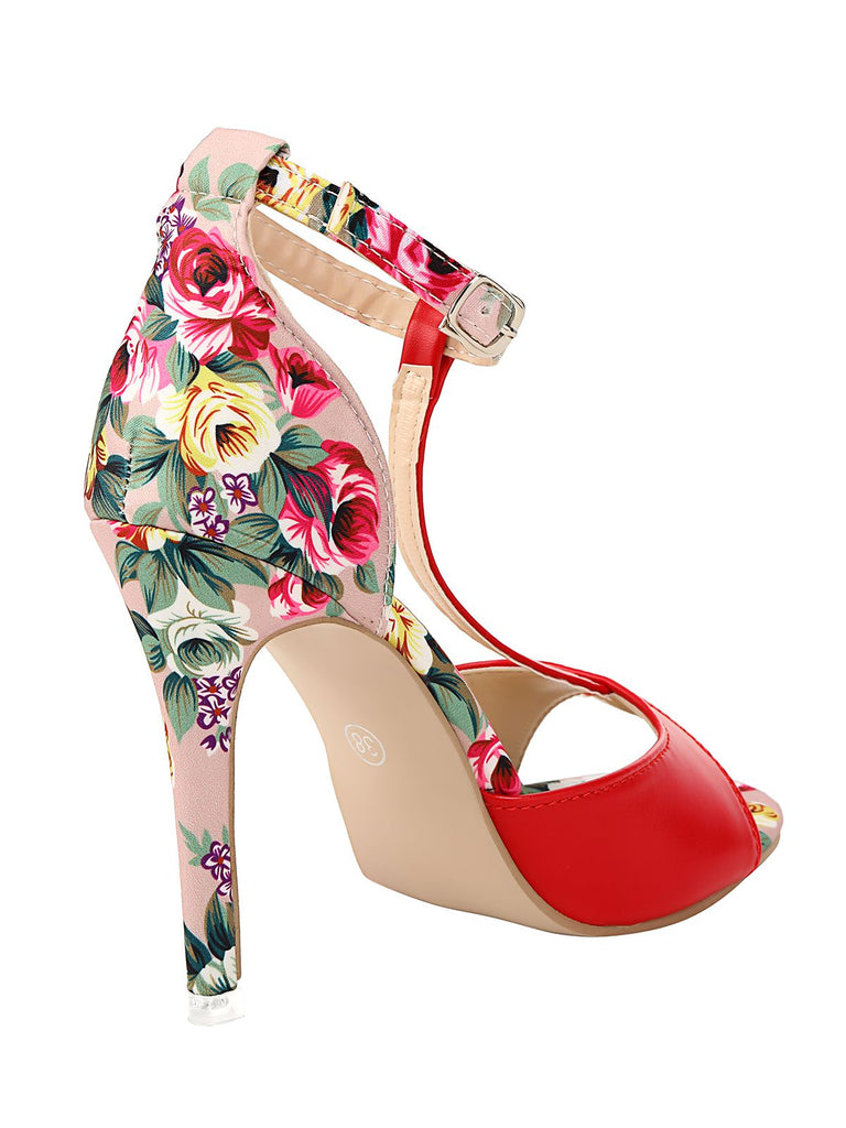 Retro 1950s Fisch Mund High Heels Schuhe