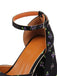 Retro Schwarze Quadratische Spitze Floral High Heels