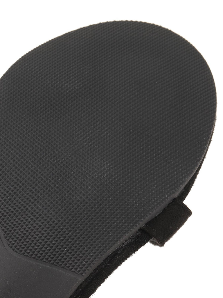 Schwarze Perlenkette Metall Spitze Zehe Cone Heels