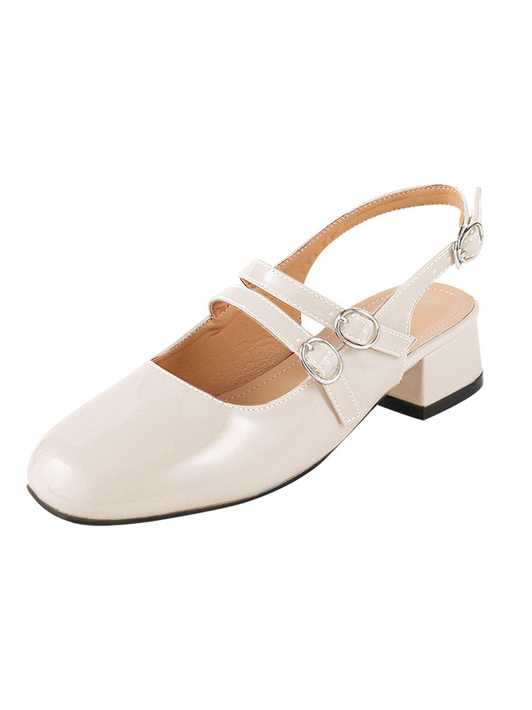 Vintage Solid Mary Janes Schuhe