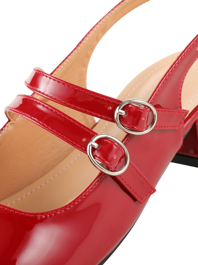 Vintage Solid Mary Janes Schuhe