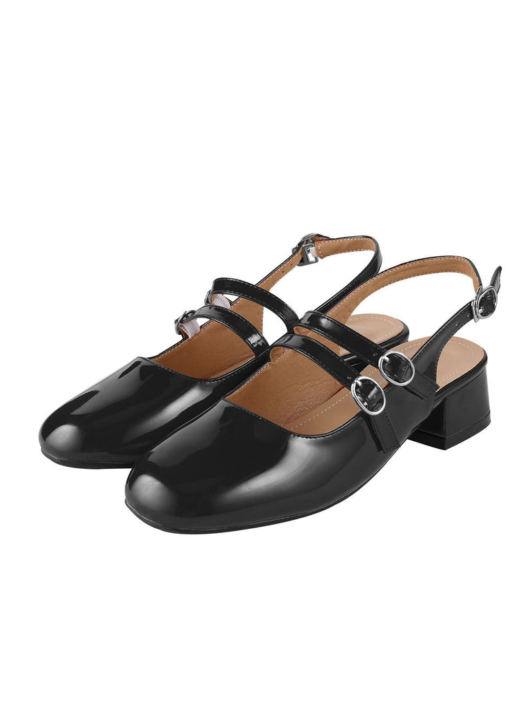 Vintage Solid Mary Janes Schuhe