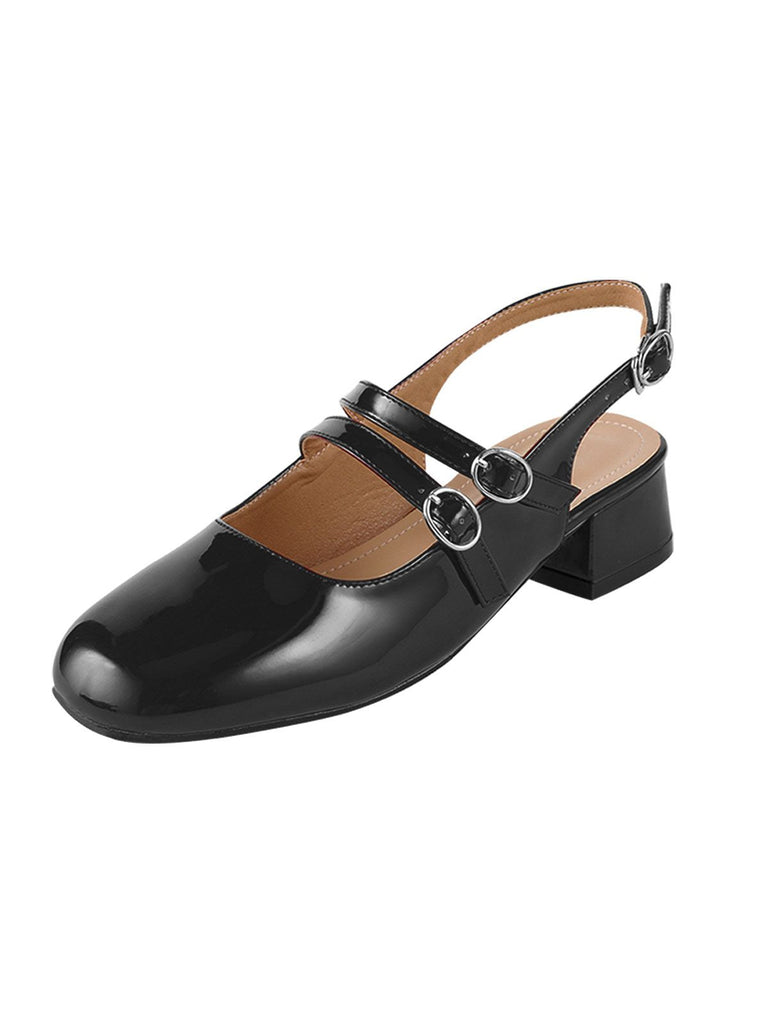 Vintage Solid Mary Janes Schuhe