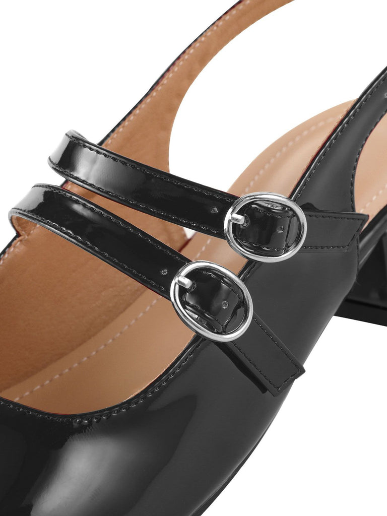 Vintage Solid Mary Janes Schuhe